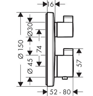 Смеситель Hansgrohe Ecostat S 15758670 для душа чёрный матовый